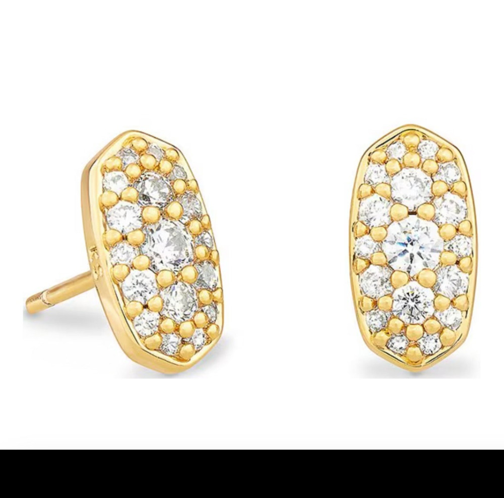 Kendra Scott Grayson Crystal Stud Earrings gold-tone - NWT